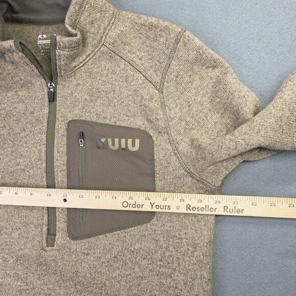KUIU Base Camp High Loft Sweater Fleece Pullover Mens M Brown Half Zip Outdoor - Picture 8 of 12